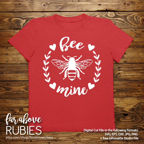Bee Mine Hearts Valentine's Day digital cut files