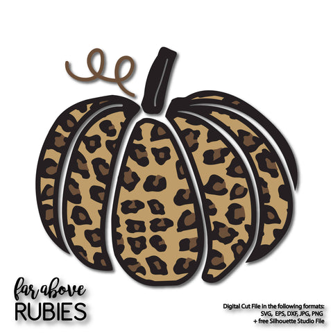 Pumpkin Leopard Animal Print Thanksgiving digital cut files