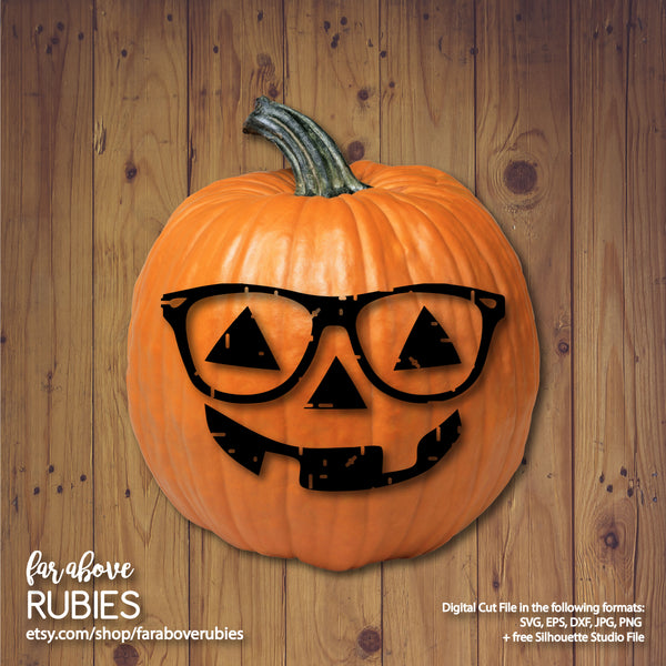 Pumpkin Face Jack-O-Lantern Glasses digital cut files