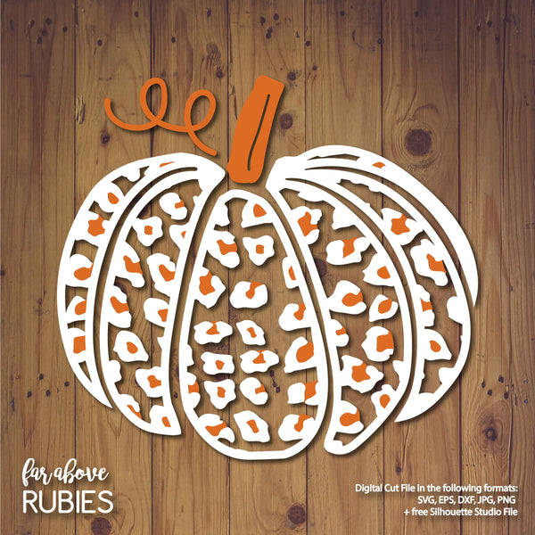 Pumpkin Leopard Animal Print Thanksgiving digital cut files