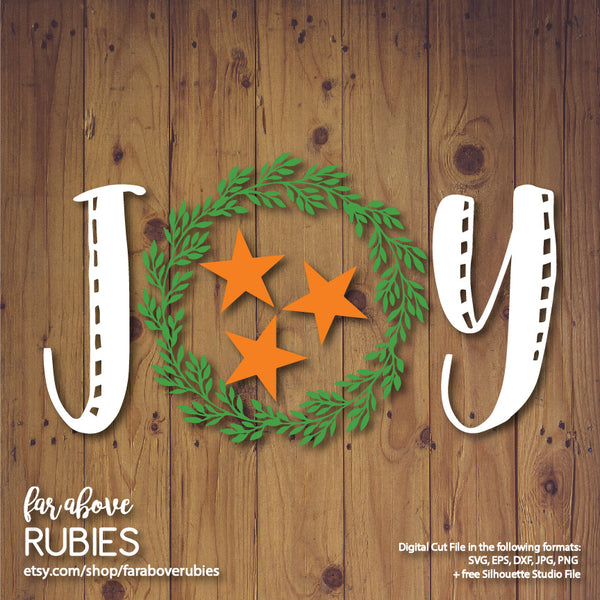 Joy Christmas TN Tristar Christmas Wreath Tennessee digital cut file