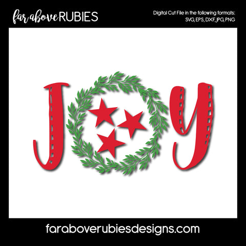 Joy Christmas TN Tristar Christmas Wreath Tennessee digital cut file