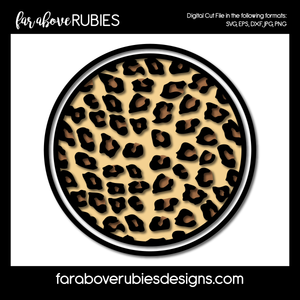 Circle Leopard Animal Print Pattern digital cut files