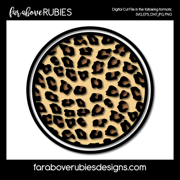 Circle Leopard Animal Print Pattern digital cut files