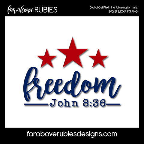 Freedom Bible Verse Stars America Patriotic digital cut files