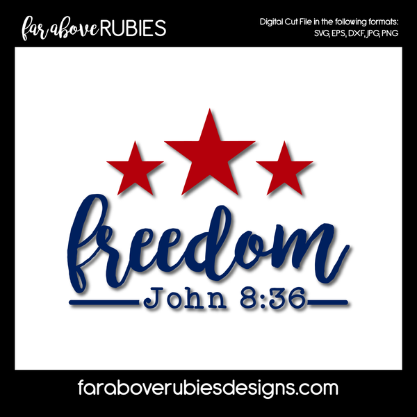 My Freedom is thru Christ Bible Verse Stars America Patriotic digital cut files