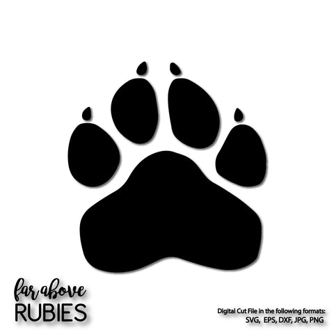 Paw Print Team Panthers Wildcats Wolverines Bulldogs Tigers Cougar Cats Lions digital cut file