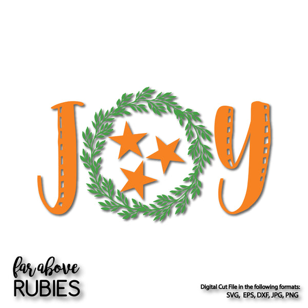 Joy Christmas TN Tristar Christmas Wreath Tennessee digital cut file