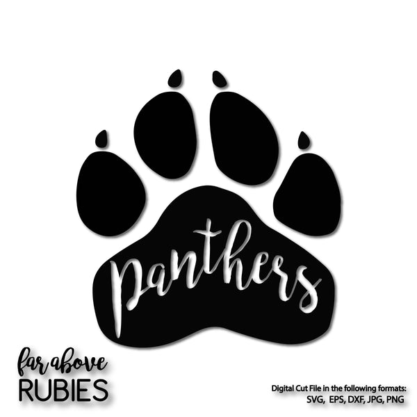 Panther Paw Print Team digital cut file