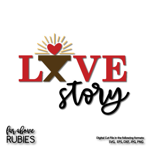 Love Story Nativity Manger digital cut file
