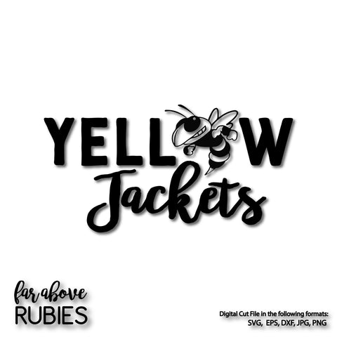 Yellow Jackets with Bee Team Spirit digital cut file