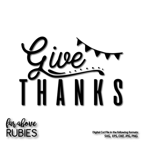 Give Thanks Word Art Thanksgiving digital cut files
