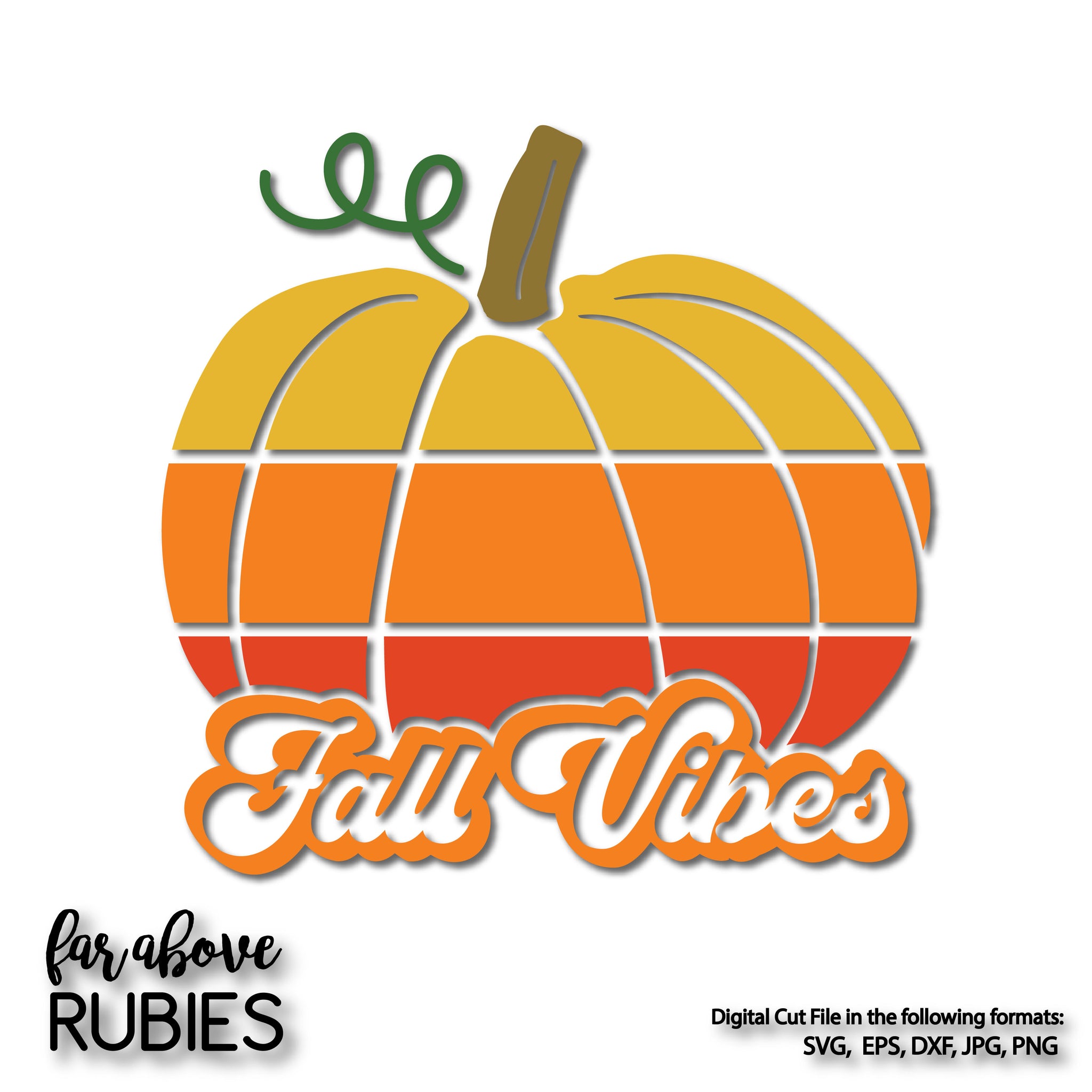 Fall Vibes Ombre Pumpkin digital cut file