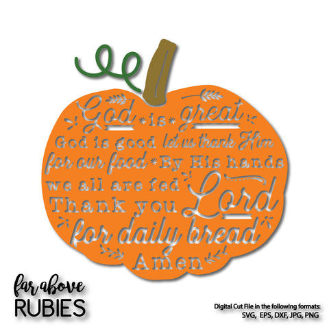 Blessing Pumpkin Thanksgiving Prayer digital cut files
