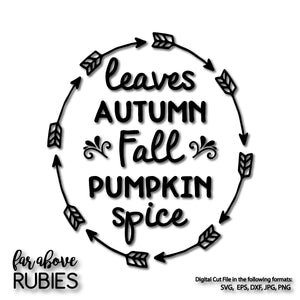 Fall Autumn Words Design digital cut files