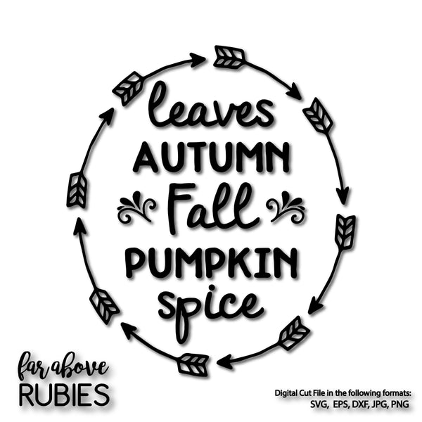 Fall Autumn Words Design digital cut files