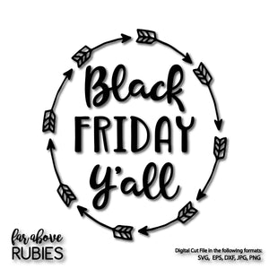 Black Friday Y'all Arrows Frame digital cut file