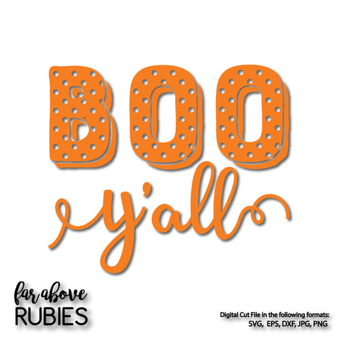 Boo Y'all Polka Dot Halloween digital cut file