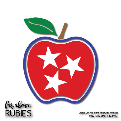 Apple Teacher Tennessee TN Tri-Star tristar pride proud digital cut files Classic