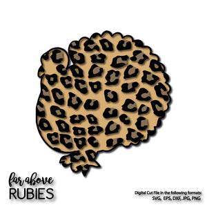 Thanksgiving Turkey Leopard Animal Print digital cut files Give Thanks