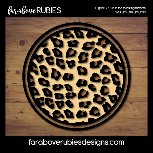 Circle Leopard Animal Print Pattern digital cut files