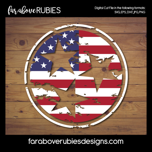 USA Flag Tennessee Distressed TriStar digital cut files Tn Grungy