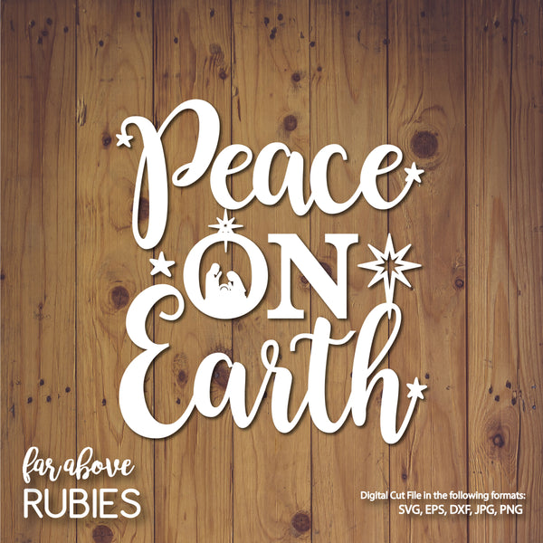 Peace on Earth Christmas Bible Verse digital cut files