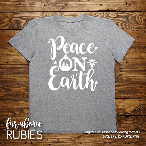 Peace on Earth Christmas Bible Verse digital cut files