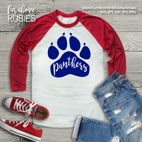 Panther Paw Print Team digital cut file