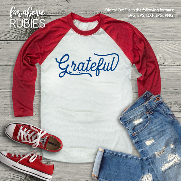 Grateful Word Art digital cut files