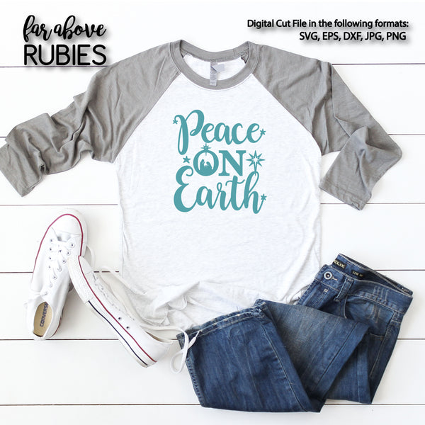 Peace on Earth Christmas Bible Verse digital cut files