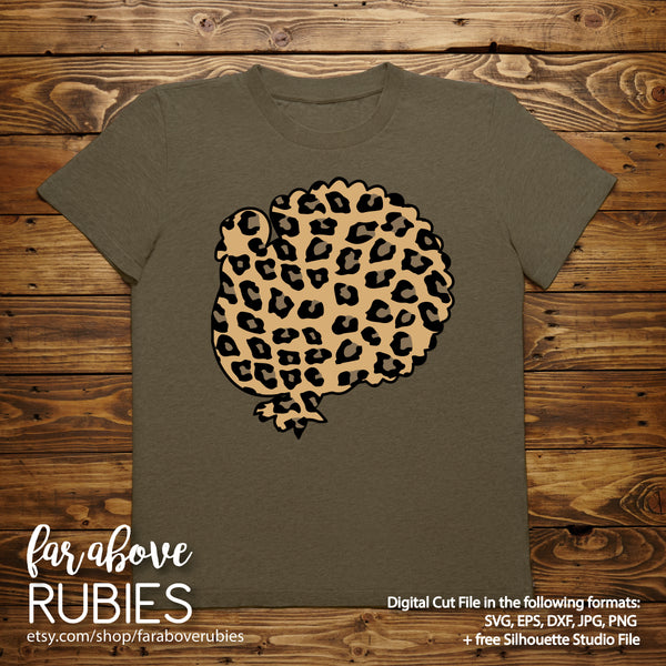 Thanksgiving Turkey Leopard Animal Print digital cut files Give Thanks