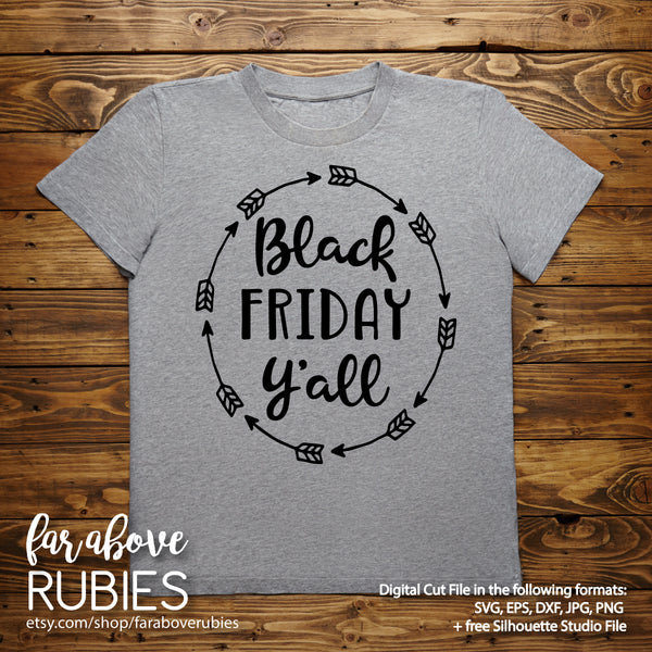 Black Friday Y'all Arrows Frame digital cut file