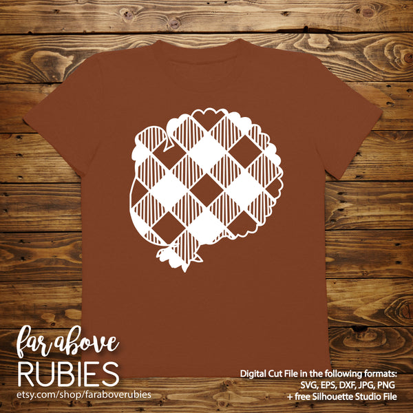 Thanksgiving Turkey Plaid Buffalo Check digital cut files