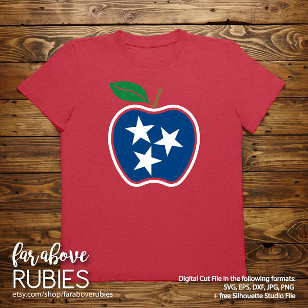 Apple Teacher Tennessee TN Tri-Star tristar pride proud digital cut files Classic