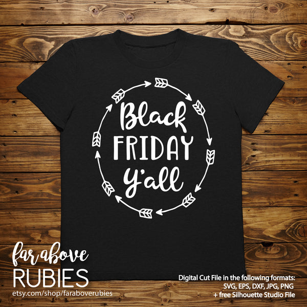 Black Friday Y'all Arrows Frame digital cut file