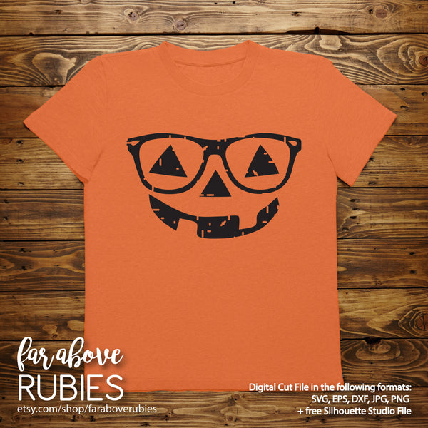 Pumpkin Face Jack-O-Lantern Glasses digital cut files