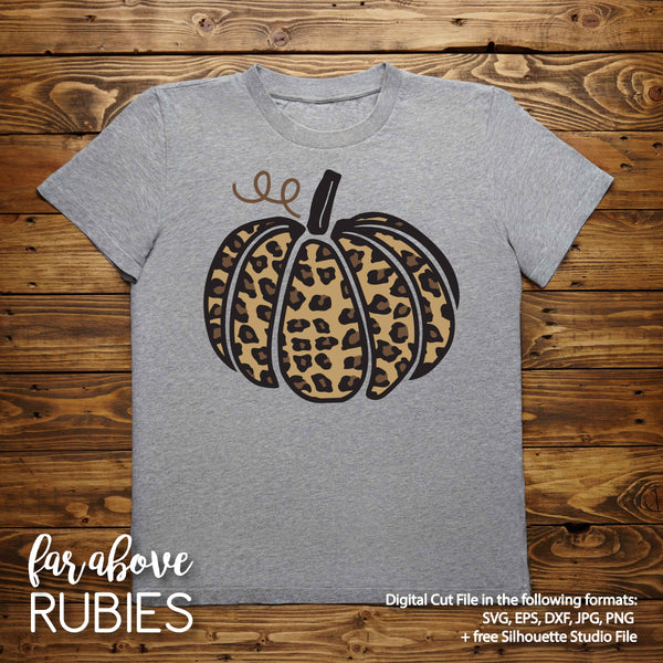 Pumpkin Leopard Animal Print Thanksgiving digital cut files