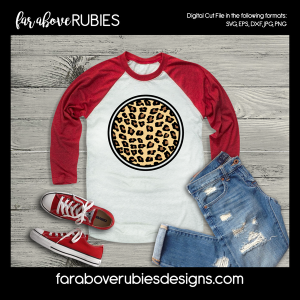 Circle Leopard Animal Print Pattern digital cut files