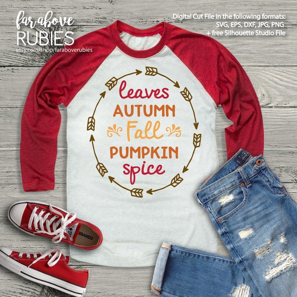 Fall Autumn Words Design digital cut files