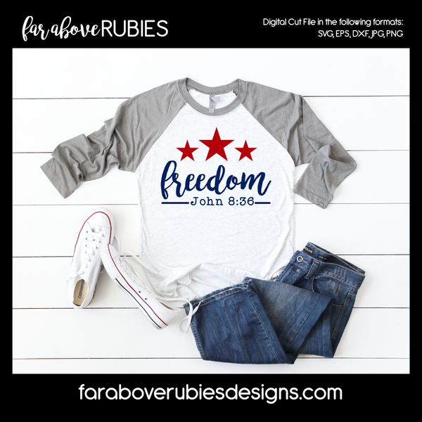 Freedom Bible Verse Stars America Patriotic digital cut files