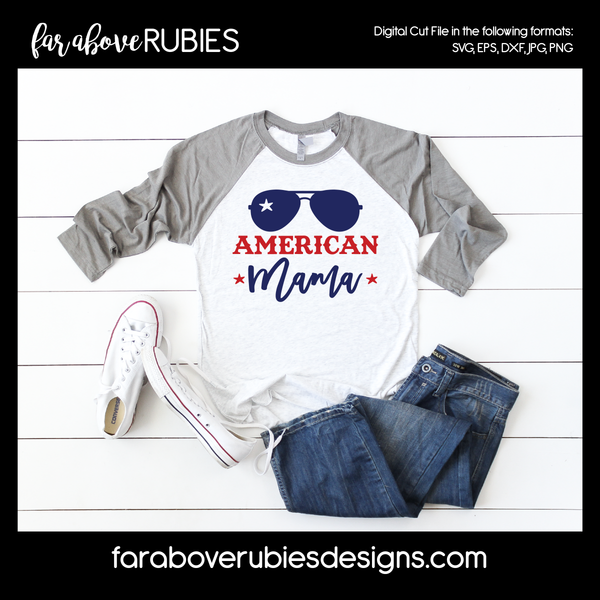 American Mama Patriotic USA Stars digital cut files